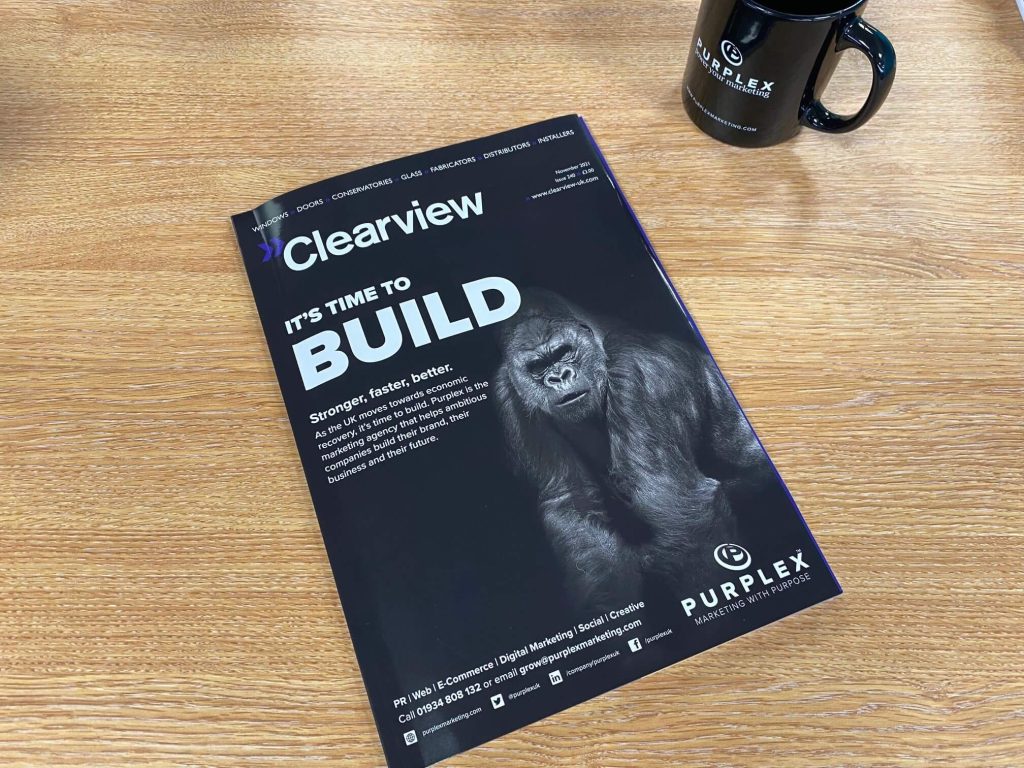 Purplex on the front cover of Clearview Magazine November 2021