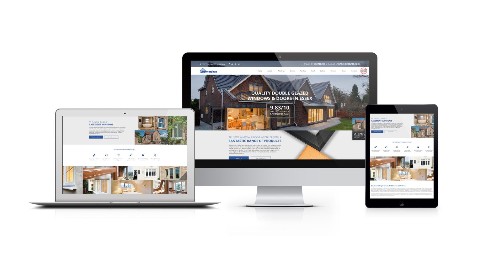 New website and online marketing package for Homeglaze