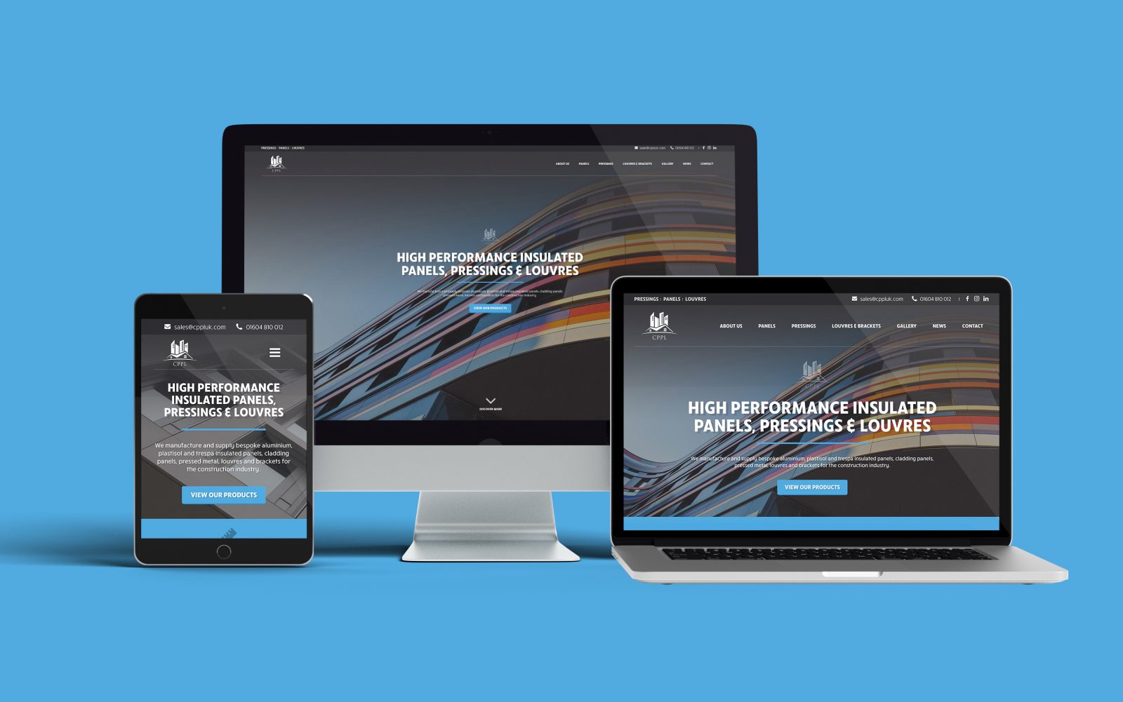 High-end website shows leading aluminium panels and pressings supplier’s quality