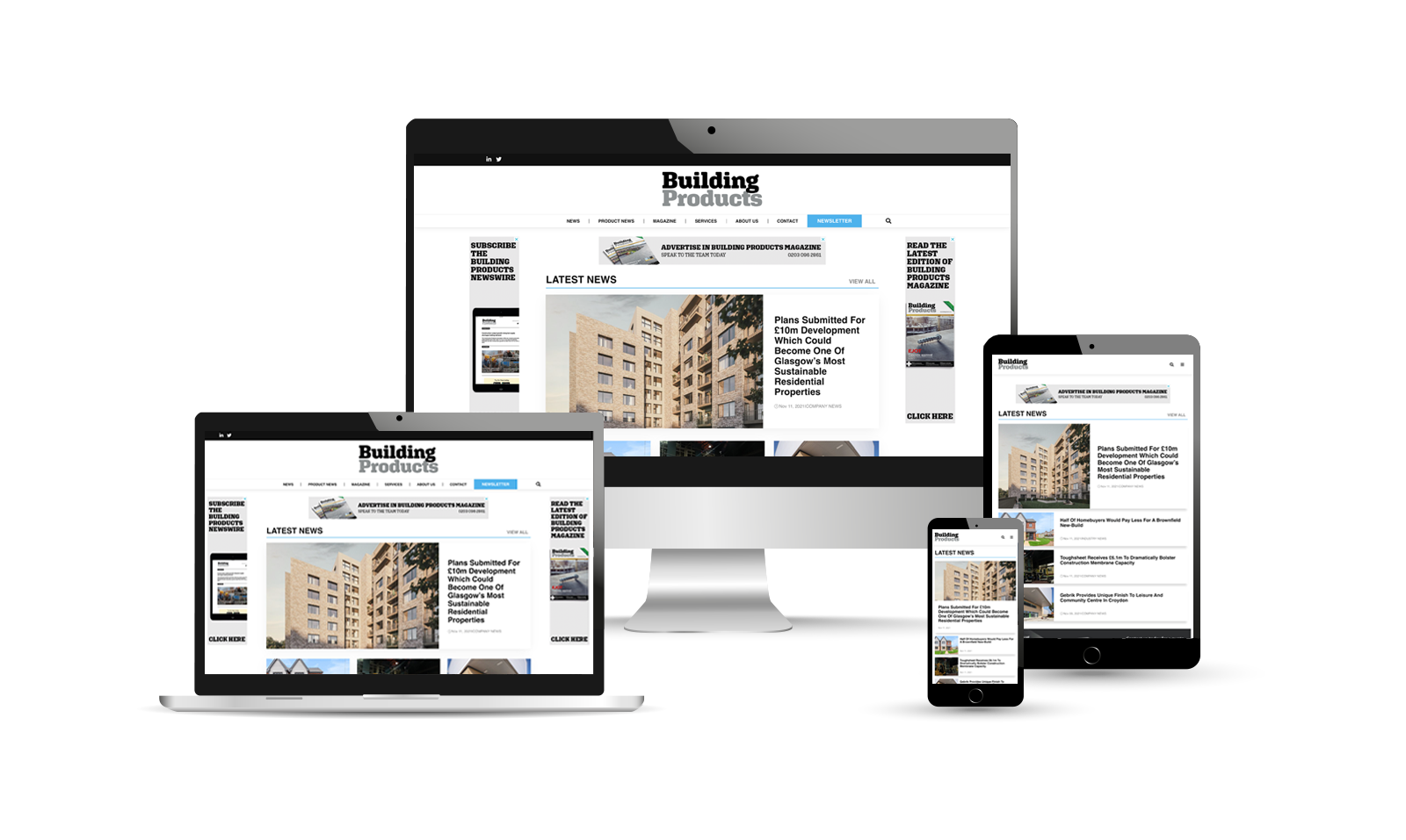 Building Products magazine new mammoth website from Purplex