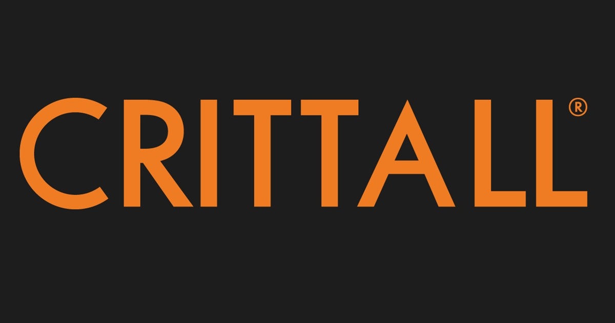 Crittall Windows rebrand logo in heritage orange on black background