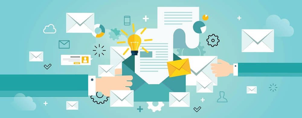 Direct mail campaign graphic showing creative business communication