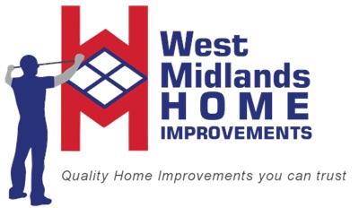 Blue and Red West Midlands Home Improvements logo.