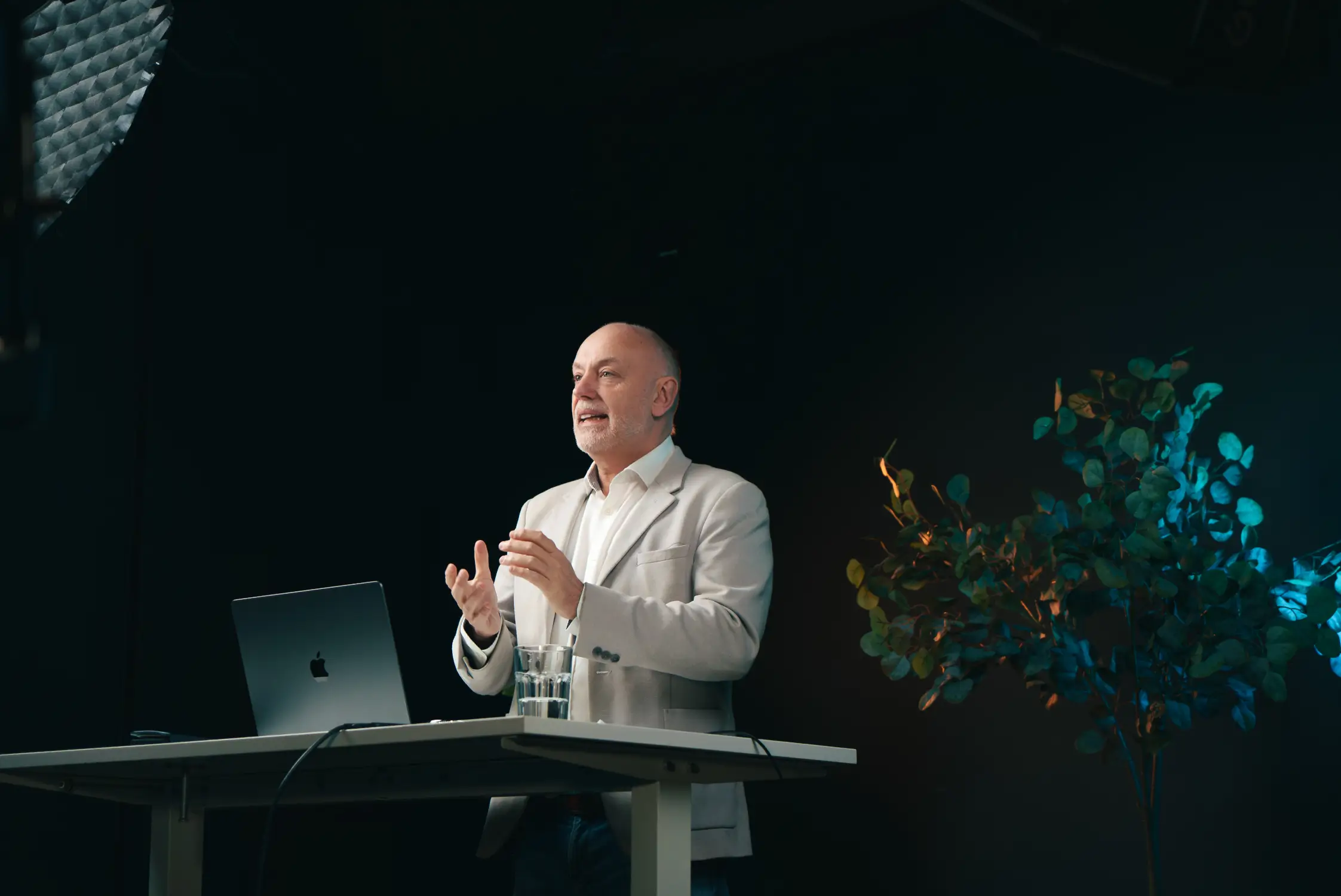 Andrew Scott presenting glazing business growth strategy during a professional webinar recording